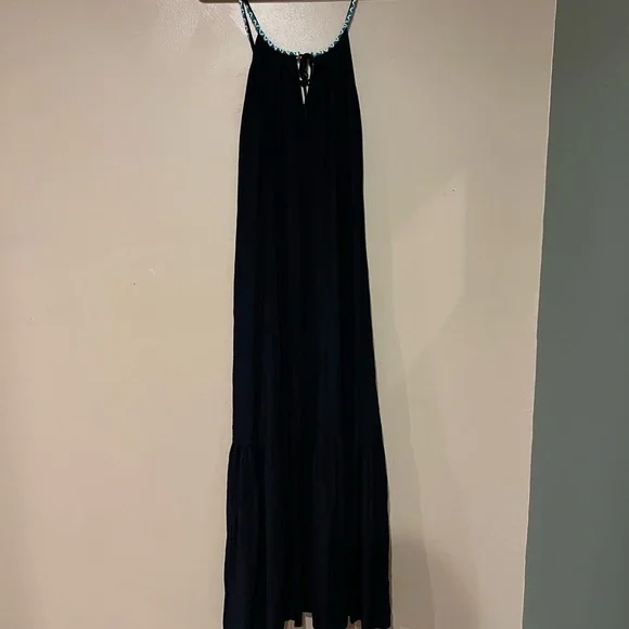 Butik Yazma Black Embroidered Dream Catcher Maxi Tiered Dress Boho Festival READ - Picture 5 of 6